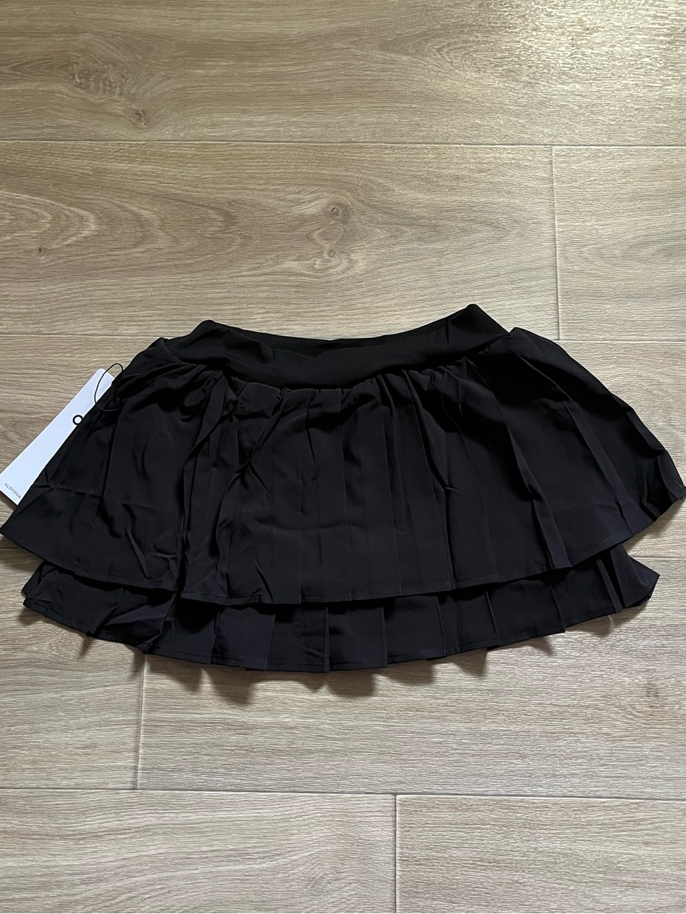Alo Yoga Double Or Nothing Black Tennis Skort - Size XS - NEW - Picture 2 of 5